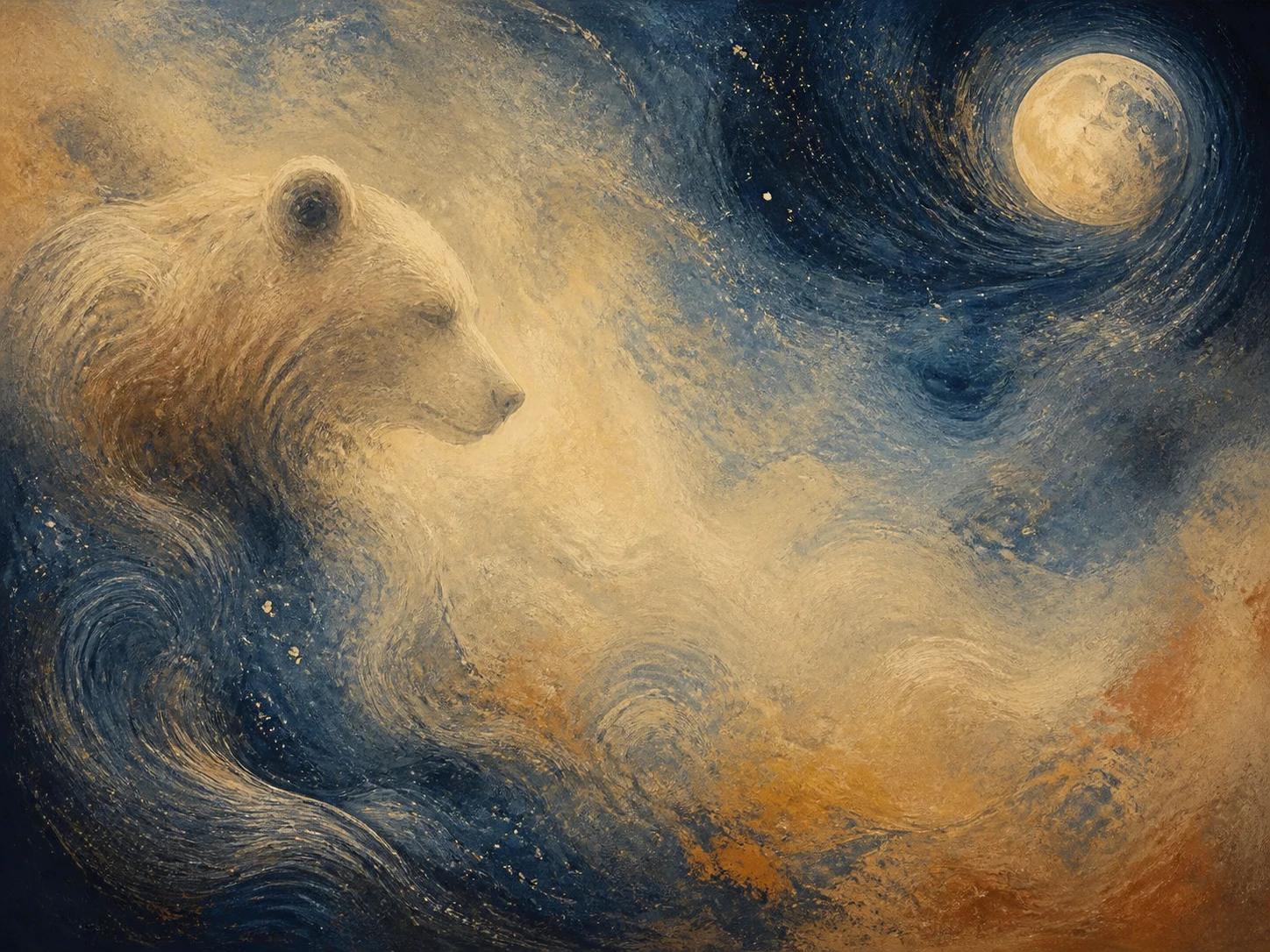 A La Osa-inspired bear motif texture for visual warmth and grounding.